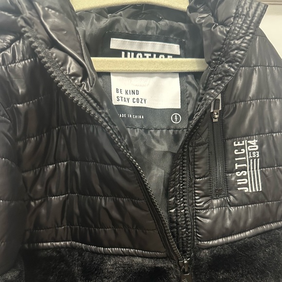 Justice Girls Half Fur Jacket - Picture 3 of 5